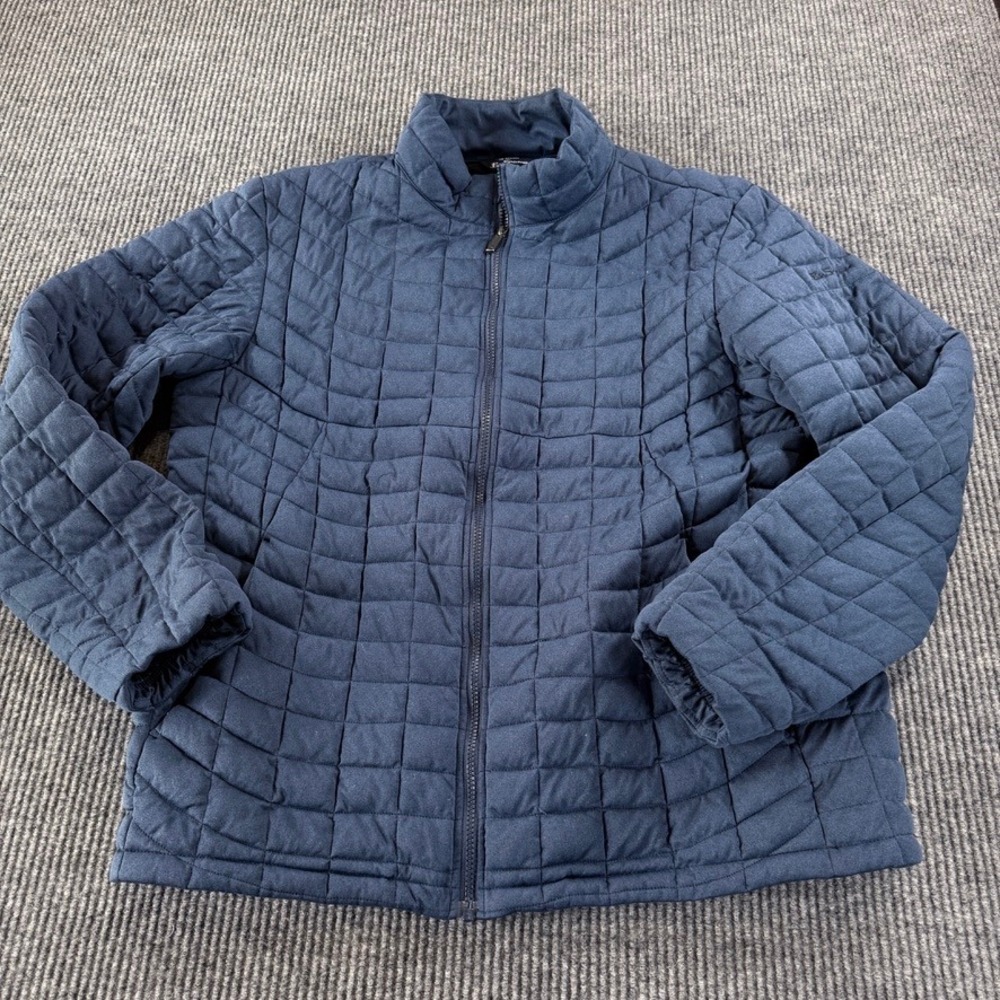 Ben Sherman Quilted Puffer Jacket Full Zip Stand Collar Mens XL Navy Blue
